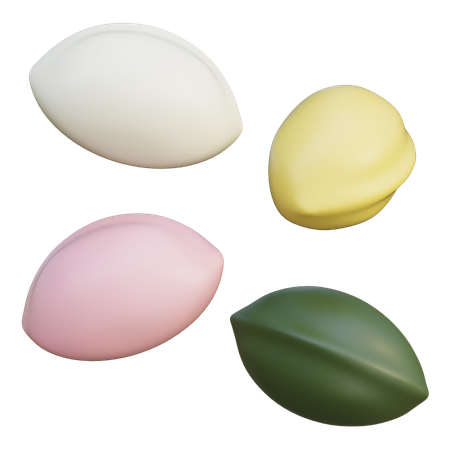 한국 명절 전통 음식 추석  3D Icon
