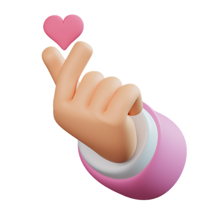 Korean Love Hand Gesture  3D Icon