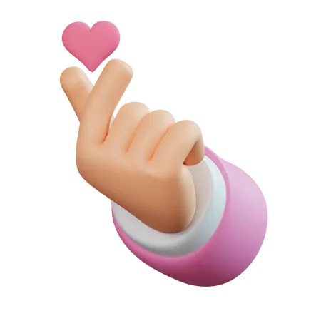 Korean Love Hand Gesture  3D Icon