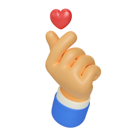 Korean Love Hand Gesture  3D Illustration