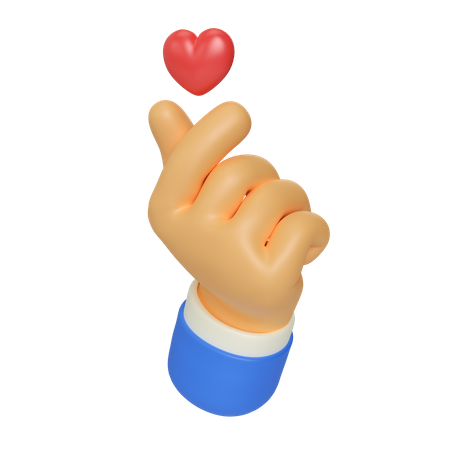 Korean Love Hand Gesture 3D Illustration