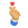 3d korean love hand gesture logo