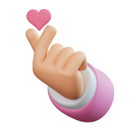 Korean Love Hand Gesture 3D Icon