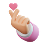 3d korean love hand gesture logo