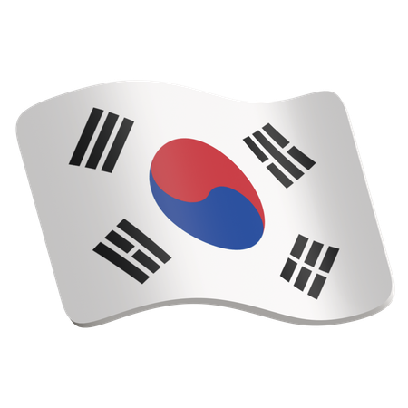 Korean Republic Flag  3D Icon