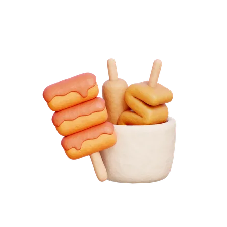 한국 길거리 음식  3D Icon