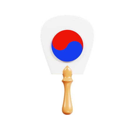 Korean Traditional Fan  3D Icon
