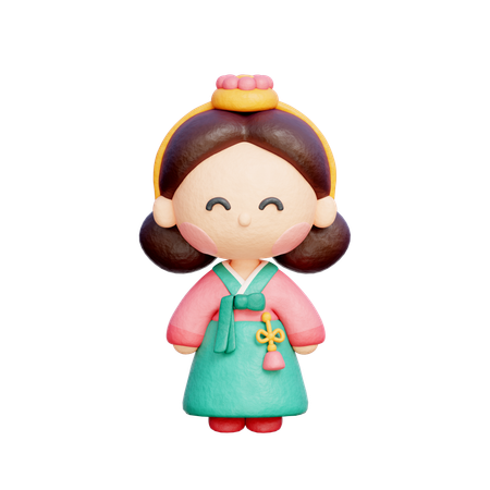 Korean Woman  3D Icon