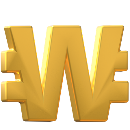Korean Won  3D Icon