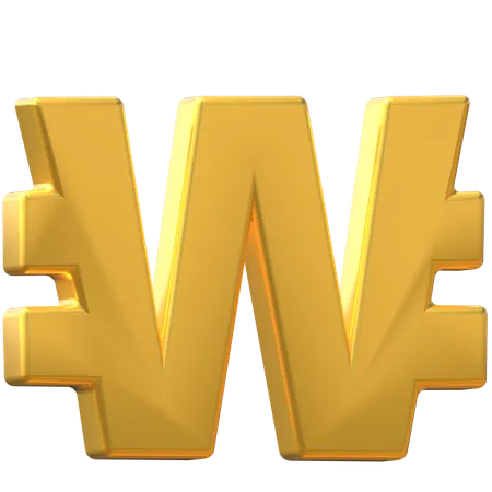 Korean Won  3D Icon