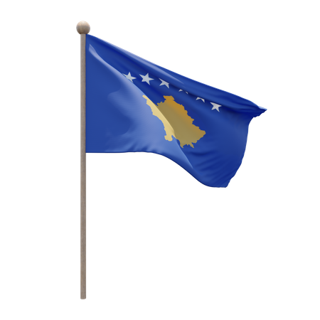 Kosovo-Fahnenmast  3D Flag