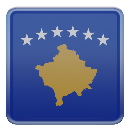 Kosovo-Flagge  3D Icon