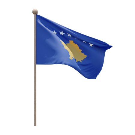 Kosovo Flagpole  3D Icon