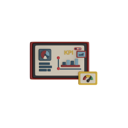 KPI 대시보드  3D Icon