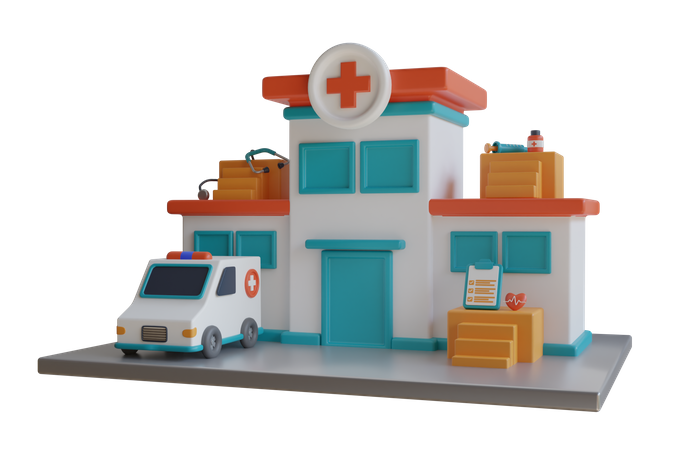 Krankenhaus  3D Illustration