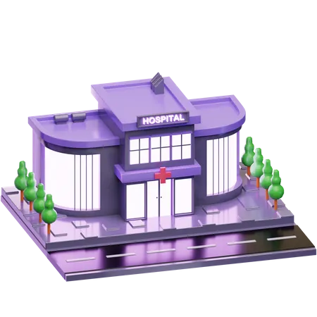 Krankenhausgebäude  3D Illustration