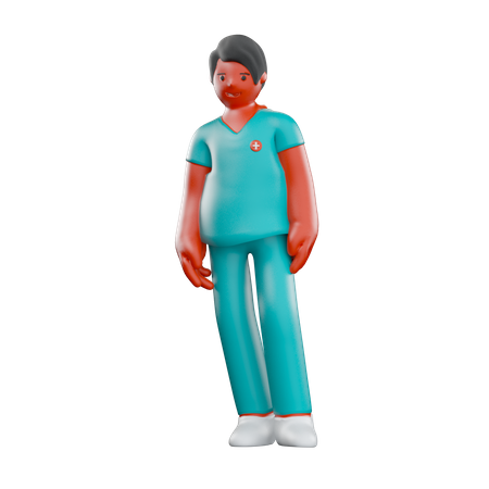 Männliche Krankenschwester  3D Illustration