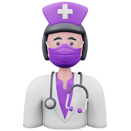 Krankenschwester mit Maske  3D Icon