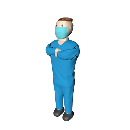 Krankenschwester-Warnmaske  3D Illustration