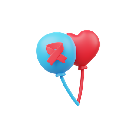 Ballons zur Aufklärung über Krebs  3D Illustration