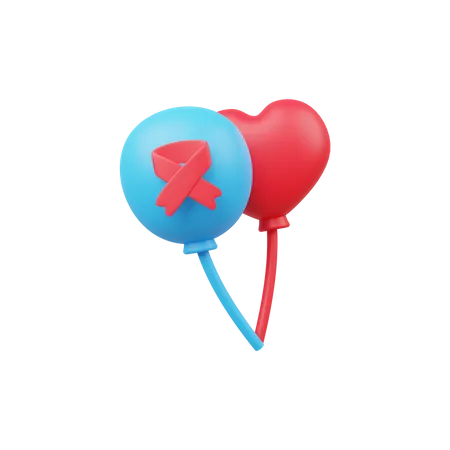 Ballons zur Aufklärung über Krebs  3D Illustration