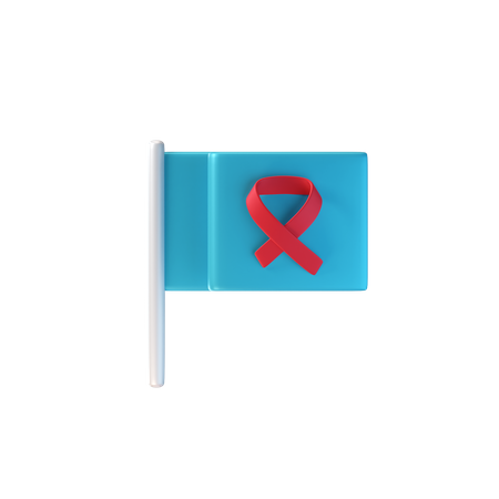 Flagge zur Aufklärung über Krebs  3D Icon