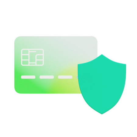 Kreditkarte und Schild  3D-Symbol