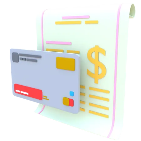 Kreditkartenrechnung  3D Illustration