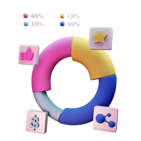 Kreisdiagramm  3D Icon