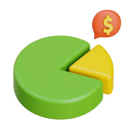 Kreisdiagramm Geld  3D Icon