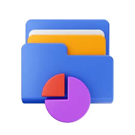 Kreisdiagramm-Ordner  3D Icon