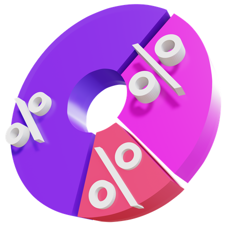 Kreisdiagramm-Symbol  3D Illustration