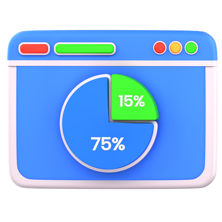 Kreisdiagramm-Visualisierung  3D Icon