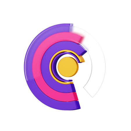 Kreisförmiges Balkendiagramm  3D Icon