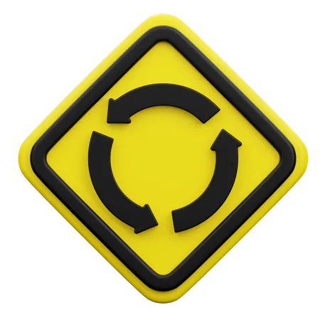 Kreisverkehr-Schild  3D Icon