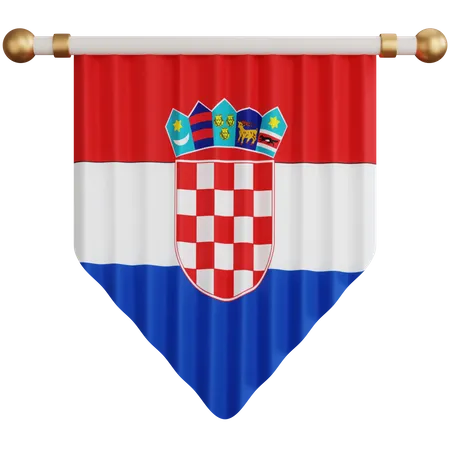 Kroatien Flagge  3D Icon