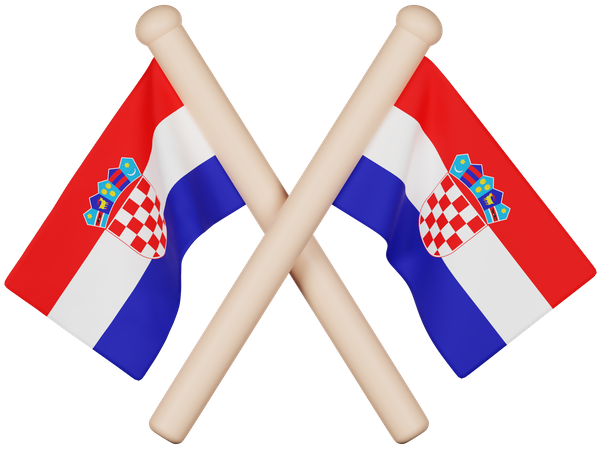 Kroatien Flagge  3D Icon