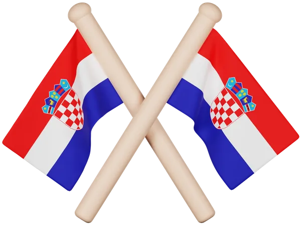 Kroatien Flagge  3D Icon