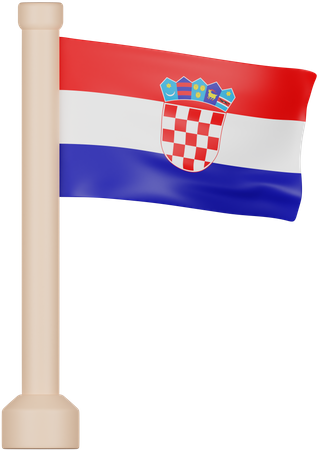 Kroatien Flagge  3D Icon