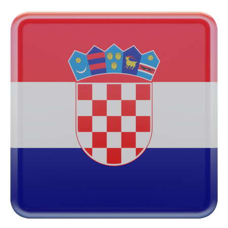 Kroatien Quadratische Flagge  3D Icon