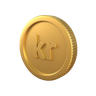 norwegian krone gold coin 3d illustration