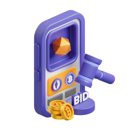 Krypto-Auktion  3D Icon
