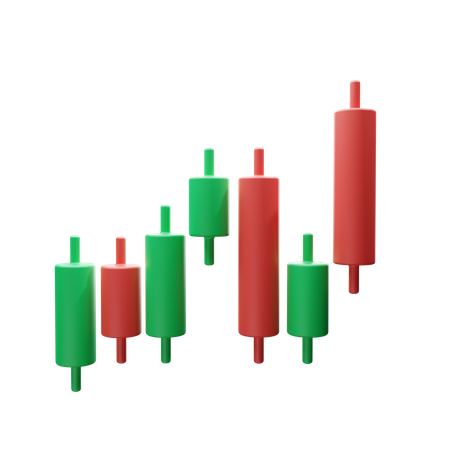 Krypto-Chart-Kerzen  3D Illustration