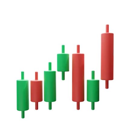 Krypto-Chart-Kerzen  3D Illustration