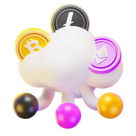 Krypto-Cloud  3D Icon