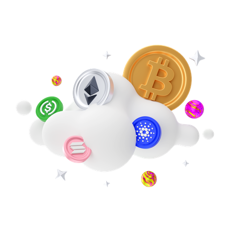 Krypto-Cloud-Mining  3D Icon
