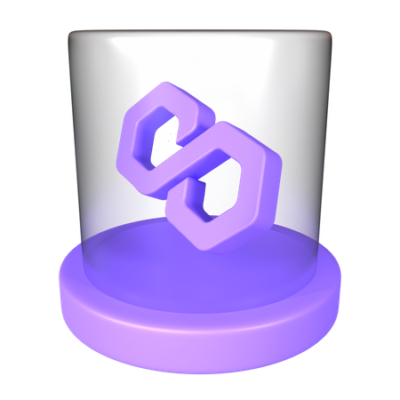 Kryptomünze Polygon MATIC 3D Icon