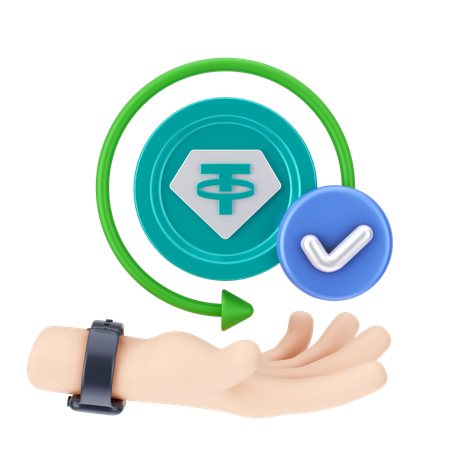 Kryptomünze verifiziert  3D Icon