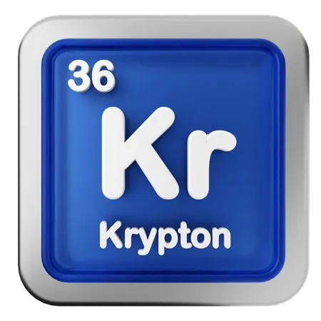 Tableau périodique du krypton  3D Icon