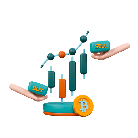 Candlestick-Chart für Kryptowährungen  3D Icon